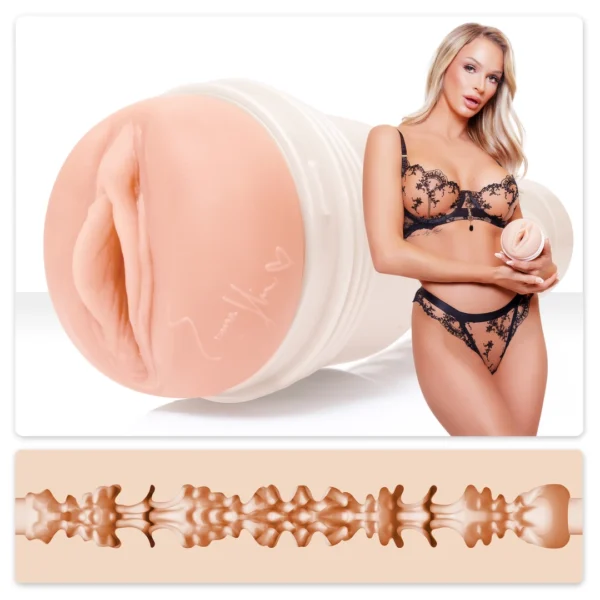 Fleshlight Girls Emma Hix Syrup masturbatorius, SuperSkin, smėlio spalvos