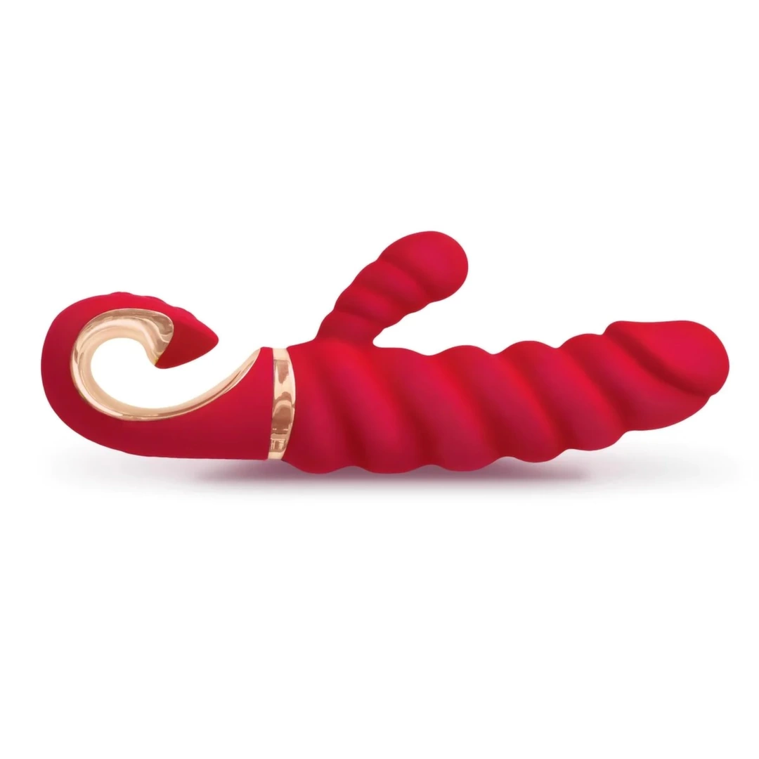 Gvibe Gcandy Mini vibratorius su dviem varikliais, Chilli Coral, 19 cm