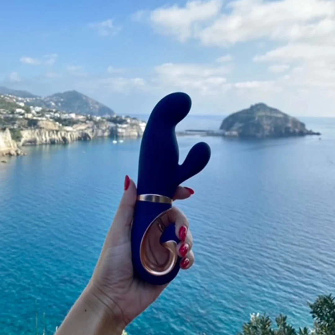 Gvibe Gentley G taško ir klitorio vibratorius su dviem varikliais, Caribbean Blue