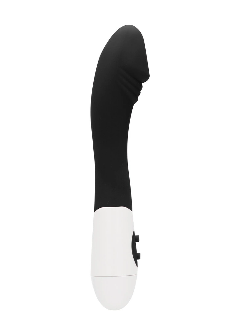 GC by Shots Simplicity Rocket rievėtas silikoninis vibratorius, 19 cm, juodas