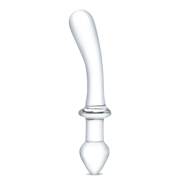 Glas dvipusis stiklinis dildo, skaidrus, 24 cm