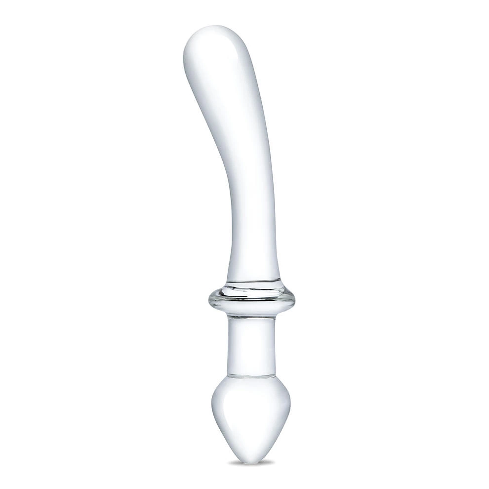 Glas dvipusis stiklinis dildo, skaidrus, 24 cm