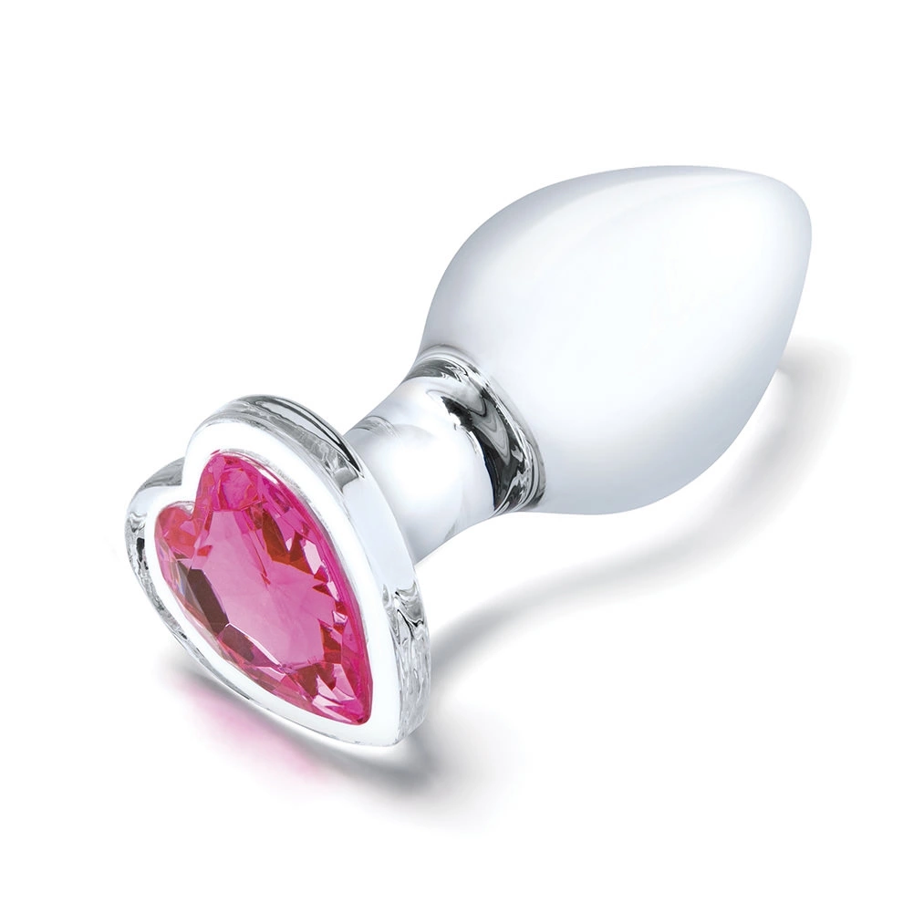 Glas Heart Jewel stiklinių analinių kaiščių rinkinys su širdelėmis, 3 vnt.