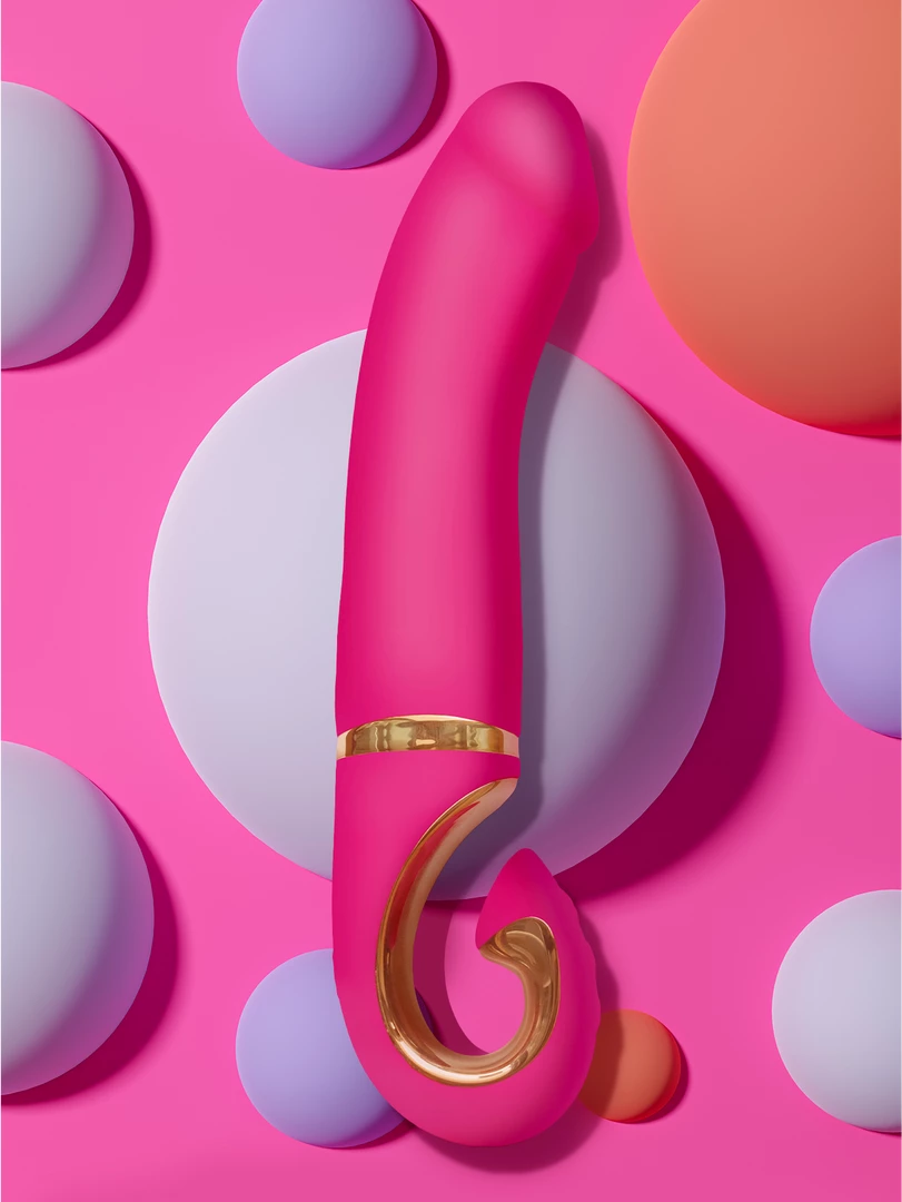 Gvibe Gjay Mini lenktas G taško vibratorius iš Bioskin medžiagos