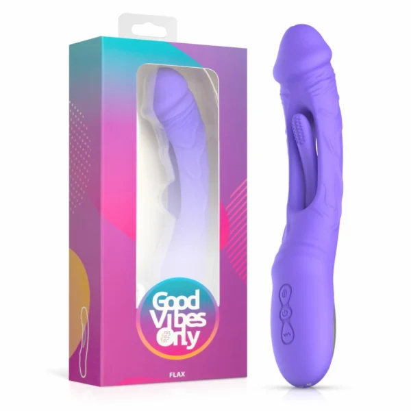 Good Vibes Only Flax G taško vibratorius su plazdėjimo funkcija, silikoninis