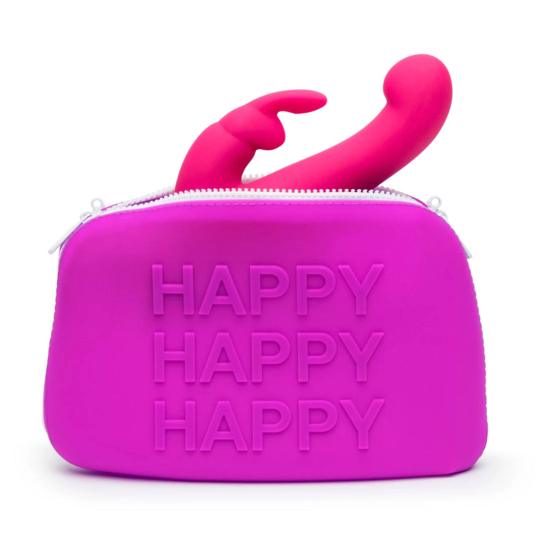 Happy Rabbit didelis silikoninis laikymo dėklas su užtrauktuku, violetinis
