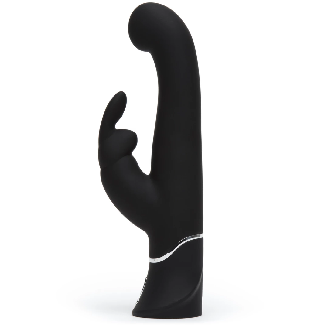 Happy Rabbit G-Spot Stroker vibratorius su dviem varikliais, juodas