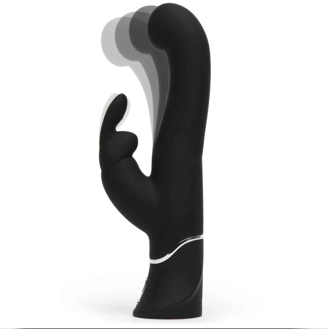 Happy Rabbit G-Spot Stroker vibratorius su dviem varikliais, juodas