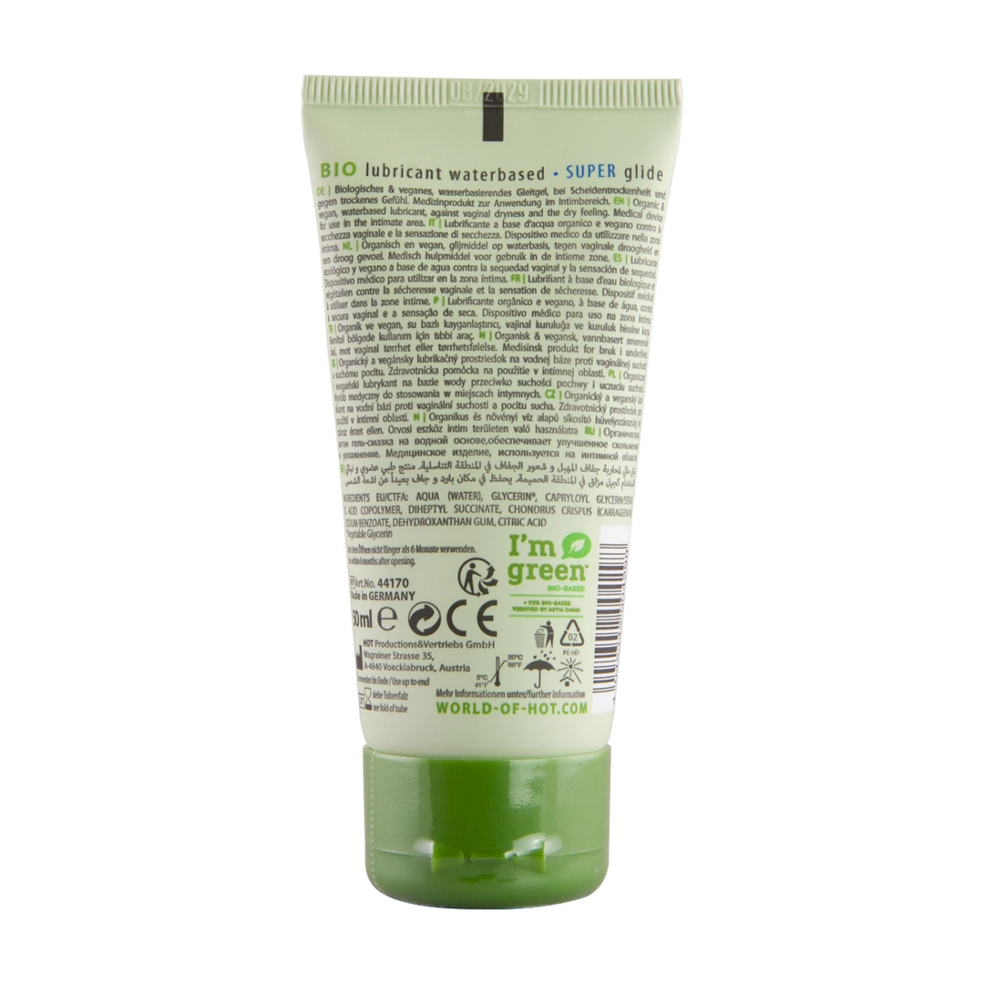 HOT Superglide veganiškas lubrikantas vandens pagrindu, 50 ml