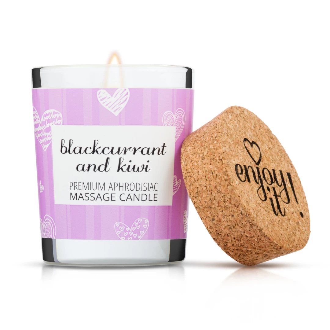 Magnetifico masažo žvakė su feromonais, juodųjų serbentų ir kivių aromato, 70 ml