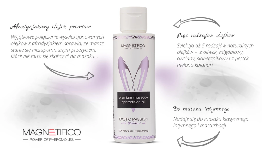 Magnetifico augalinis masažo aliejus, egzotinio aromato, 100 ml