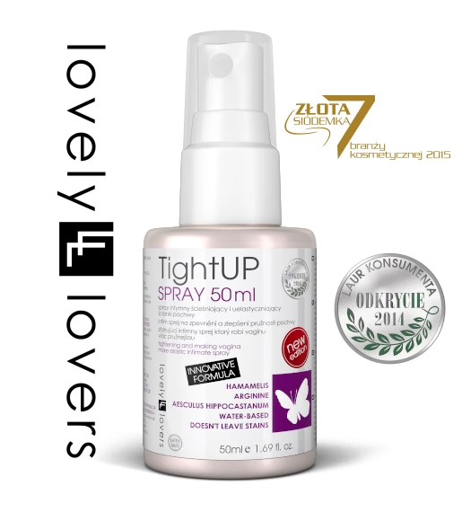 Lovely Lovers TightUP intymios priežiūros purškiklis vandens pagrindu, 50 ml