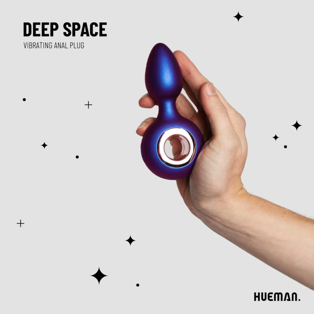 Hueman Deep Space vibruojantis analinis kaištis, juodas