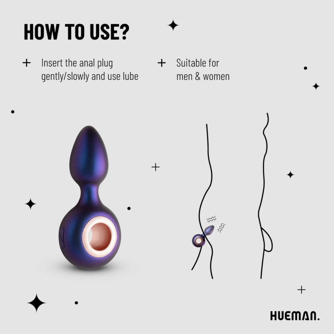Hueman Deep Space vibruojantis analinis kaištis, juodas