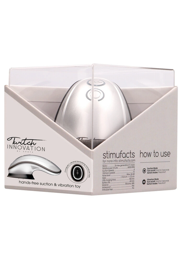 Innovation by Shots Twitch klitorio stimuliatorius su siurbimu ir 2 varikliais