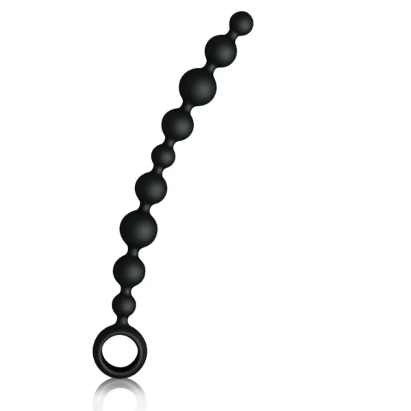 Joydivision Joyballs Long silikoninė karoliukų grandinėlė, juoda, 29,8 cm