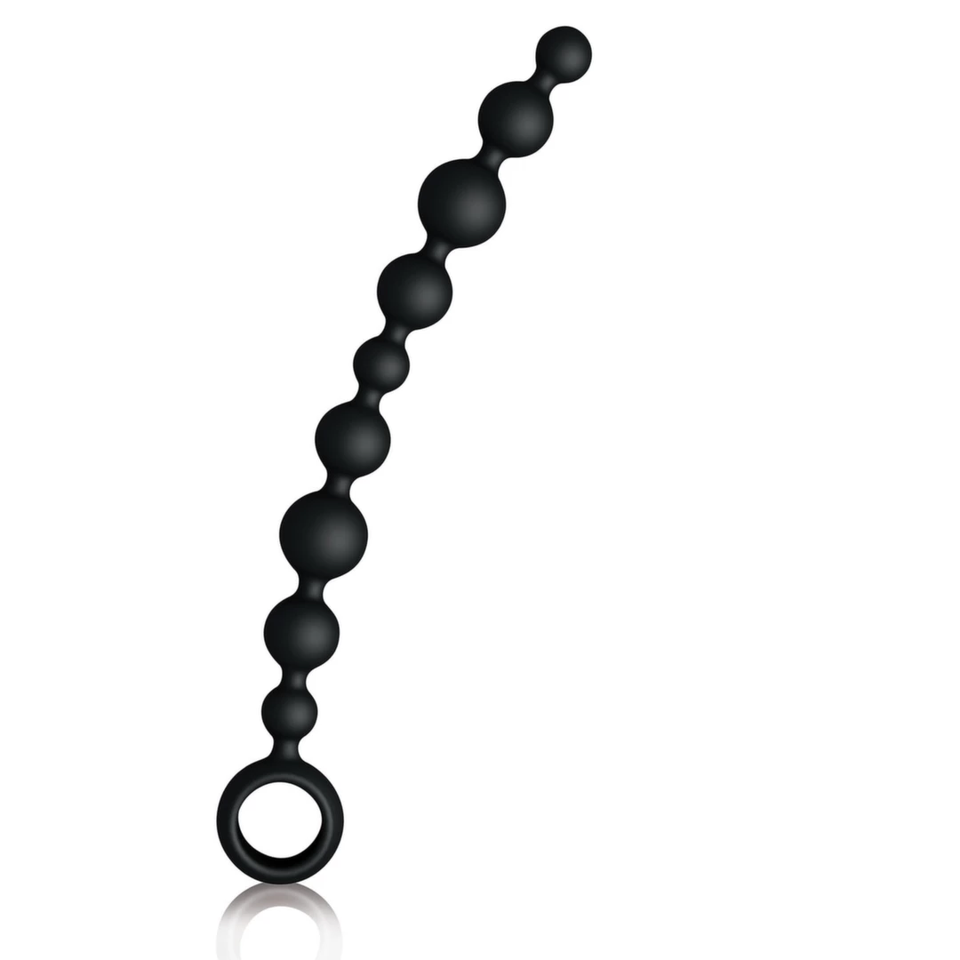 Joydivision Joyballs Long silikoninė karoliukų grandinėlė, juoda, 29,8 cm