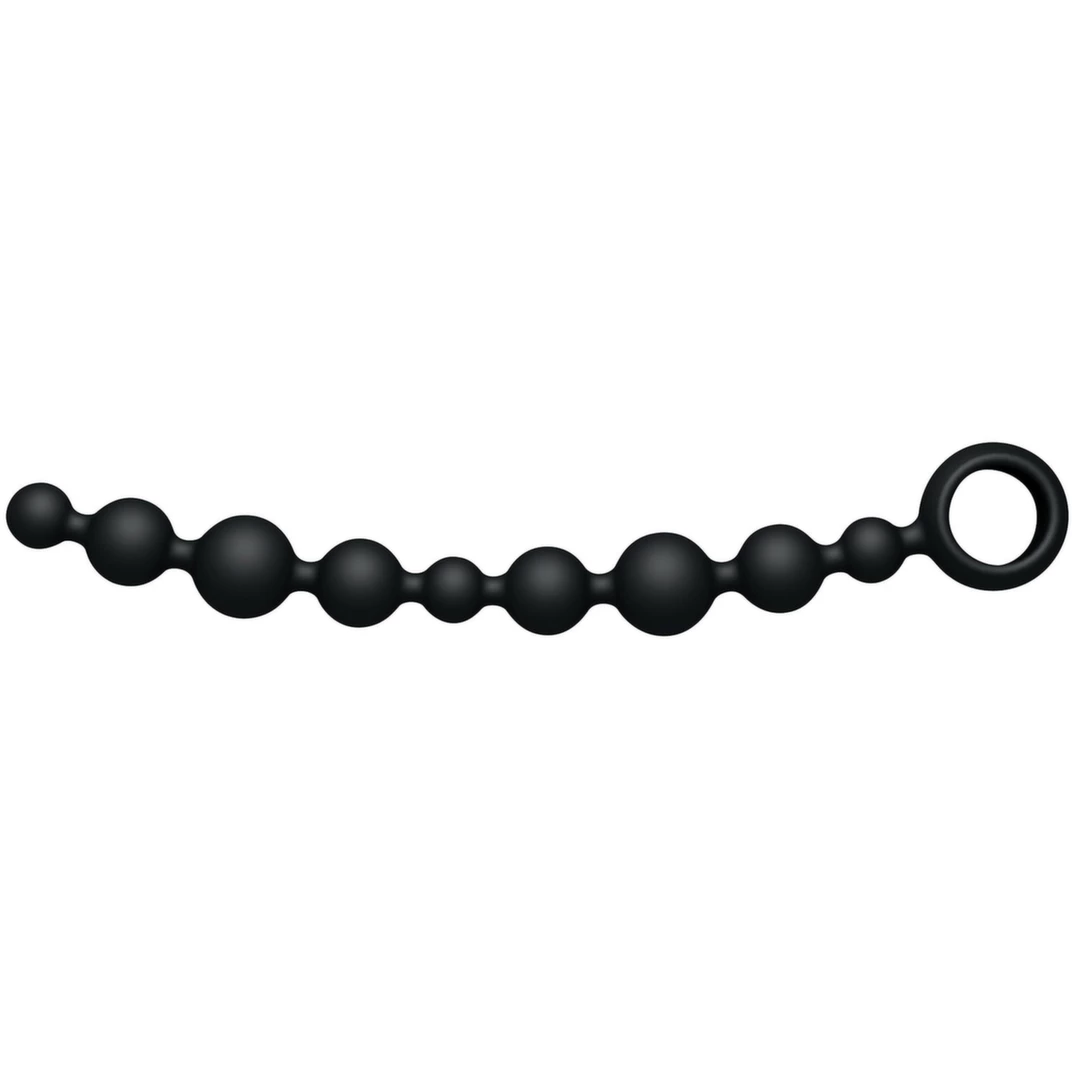 Joydivision Joyballs Long silikoninė karoliukų grandinėlė, juoda, 29,8 cm