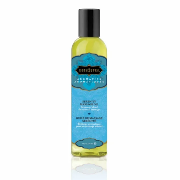 KamaSutra Serenity masažo aliejus su levandomis, mairūnais ir pelargonijomis, 236 ml