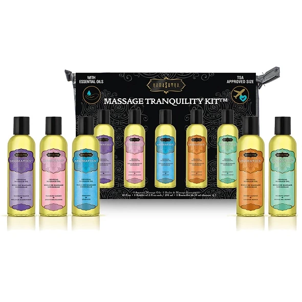 KamaSutra Tranquility Kit Aromatics masažo aliejų rinkinys, 5 aromatai