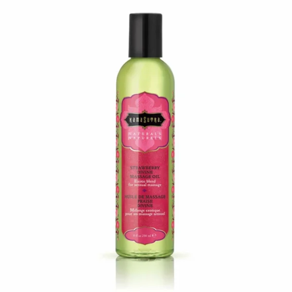 KamaSutra Naturals masažo aliejus su braškių aromatu, 236 ml