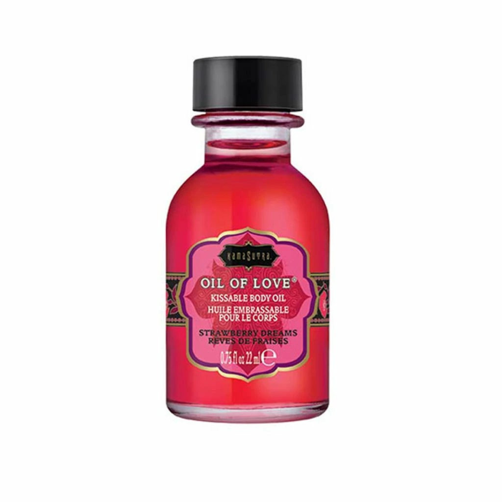 KamaSutra Oil of Love Strawberry Dreams šildantis aliejus vandens pagrindu, 22 ml