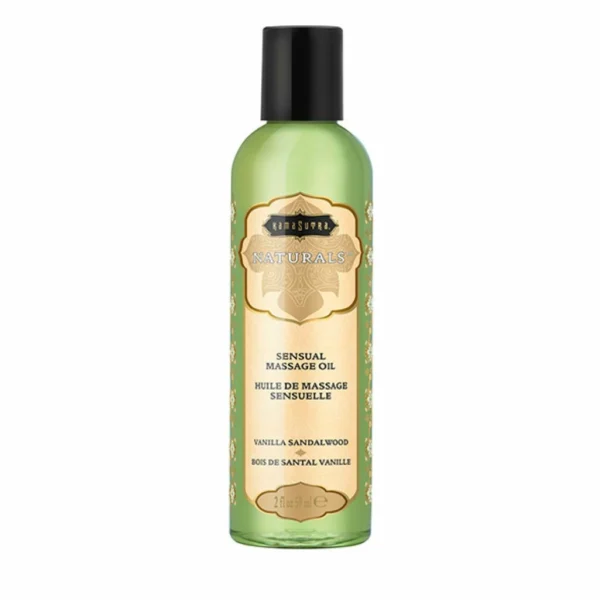 Kama Sutra Naturals masažo aliejus, vanilės ir santalmedžio kvapo, 59 ml