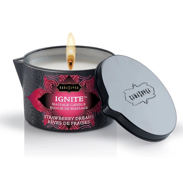 KamaSutra Ignite masažo žvakė Strawberry Dreams, 170 g