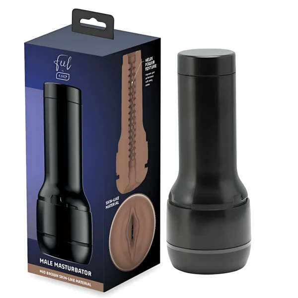 Kiiroo Feel Stroker masturbatorius iš RealFeel medžiagos, 20 cm, Mid Brown