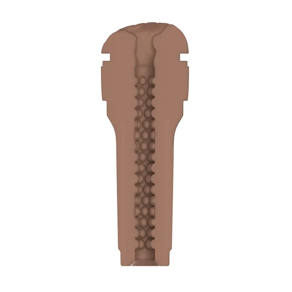 Kiiroo Feel Stroker masturbatorius iš RealFeel medžiagos, 20 cm, Mid Brown