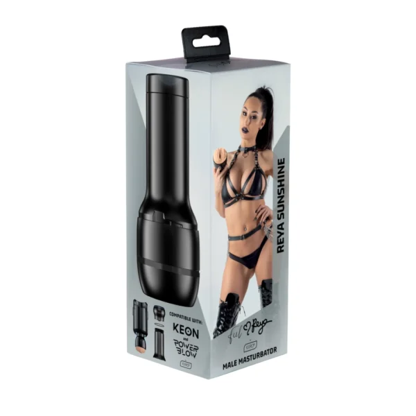 Kiiroo Feel Reya Sunshine masturbatorius, tinka Keon ir PowerBlow, juodas