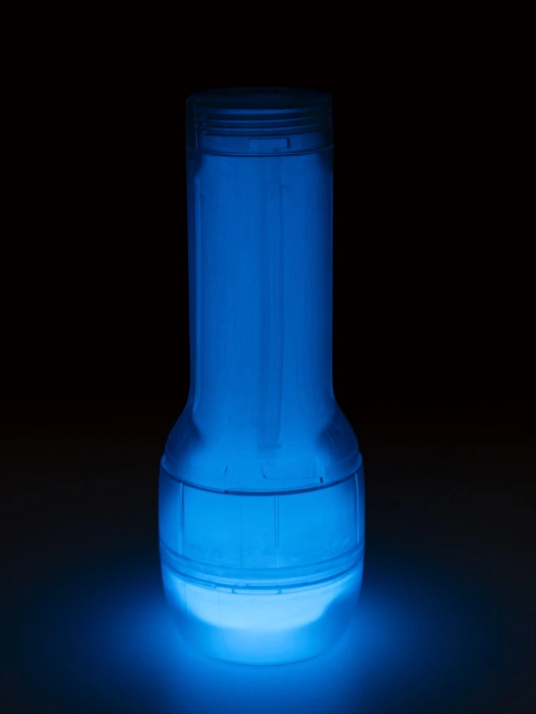 Kiiroo Feel Glow masturbatorius, švytintis tamsoje, skaidriai baltas, 22,3 cm