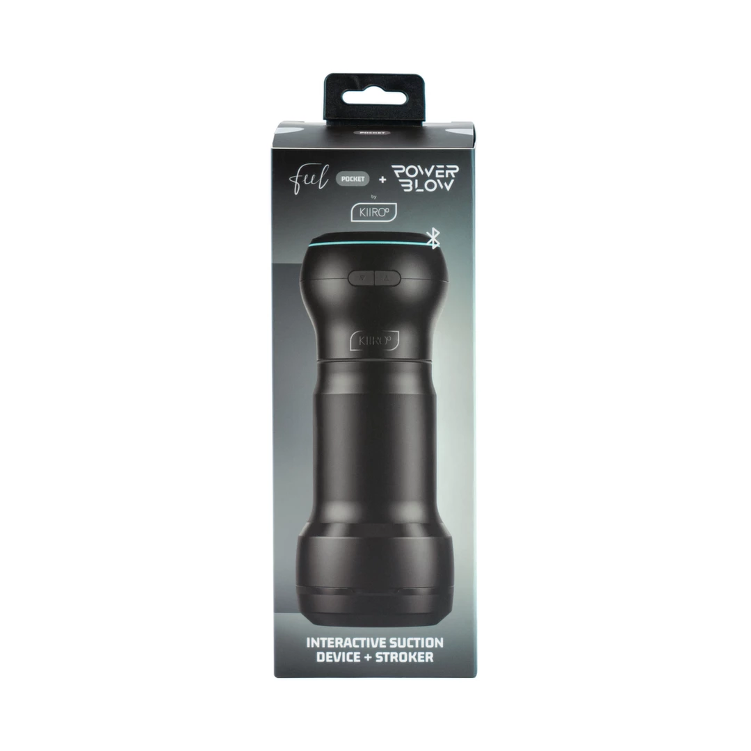 Kiiroo Feel PocketBlow ir PowerBlow Combo masturbatorius su siurbimo funkcija, juodas