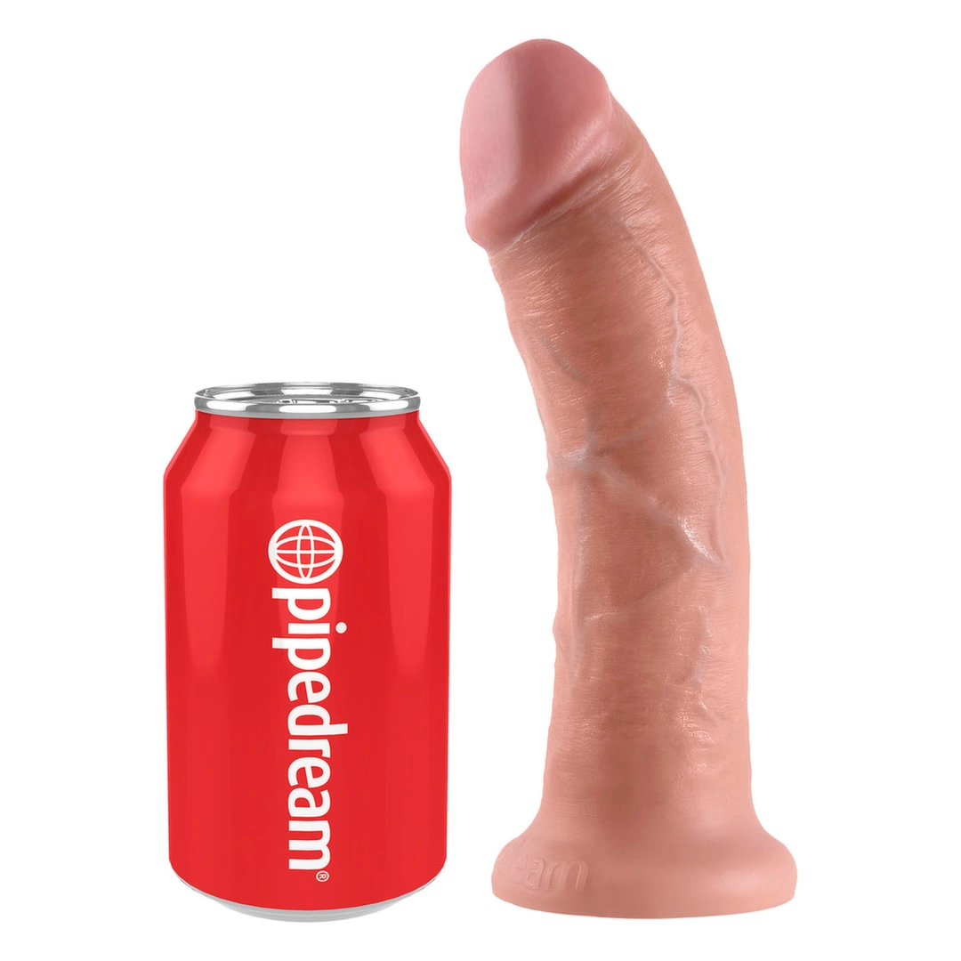 King Cock 8″ realistiškas dildo su siurbtuku, kūno spalvos, 20,3 cm