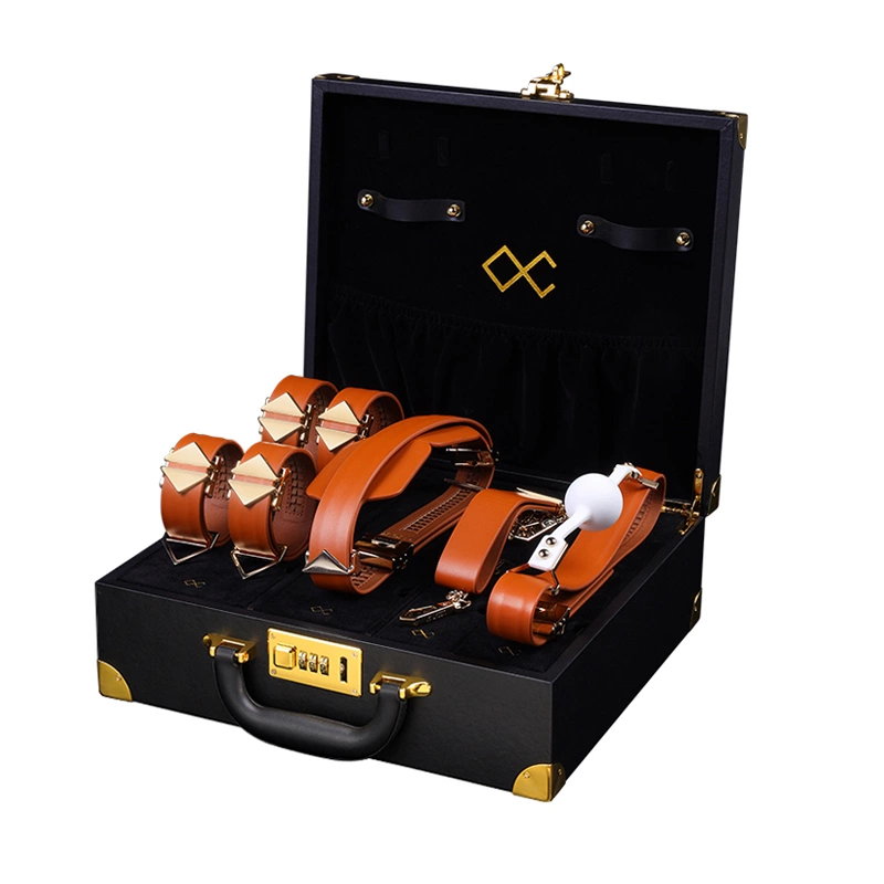 Lockink Moonlight Treasure Chest BDSM rinkinys lagamine su kodine spyna, rudas