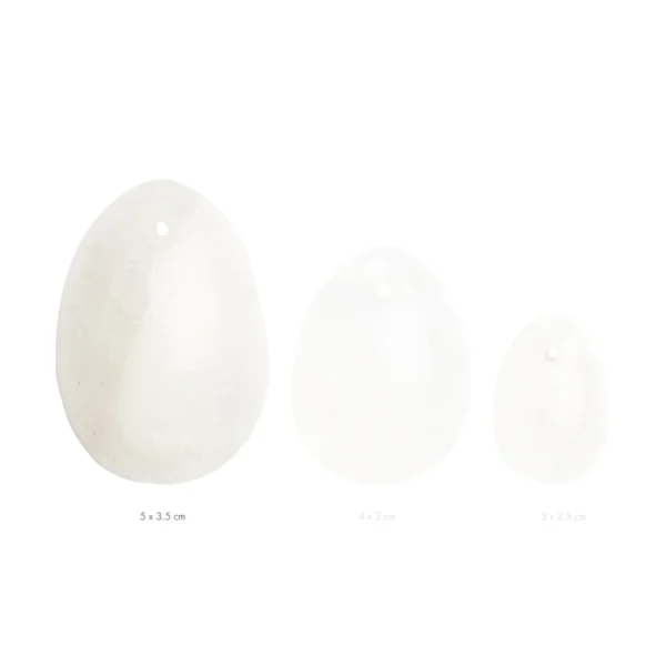 La Gemmes Yoni Egg Clear Quartz akmuo Kėgelio pratimams, L dydis