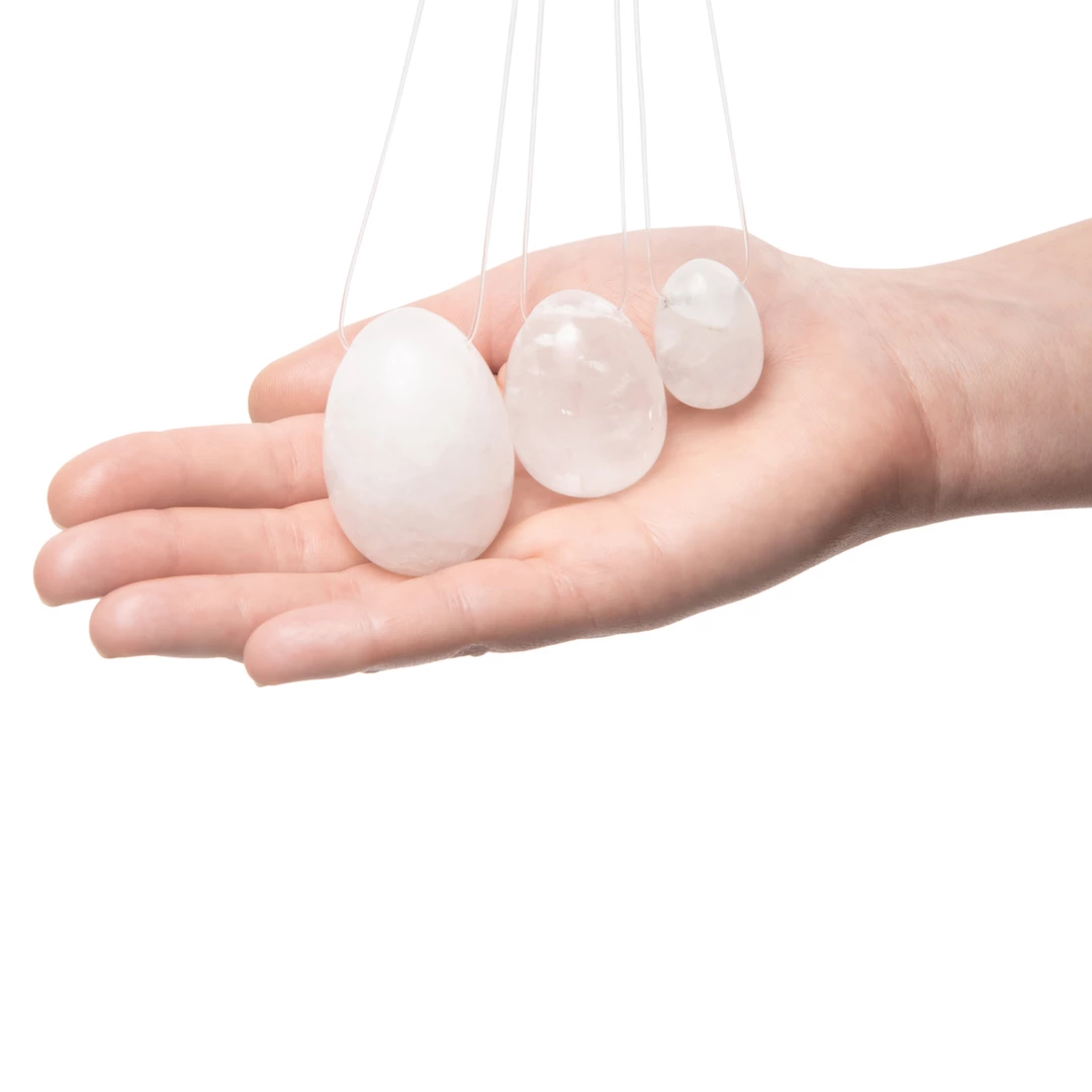 La Gemmes Yoni Egg Clear Quartz akmuo Kėgelio pratimams, L dydis