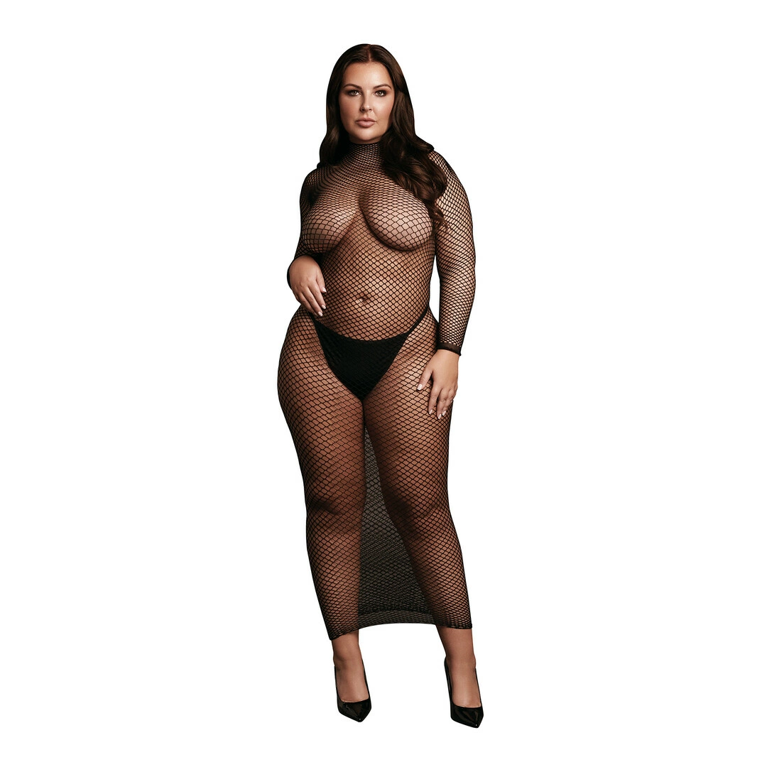 Le Désir by Shots tinklinė suknelė ilgomis rankovėmis ir golfu, juoda, XL-4XL