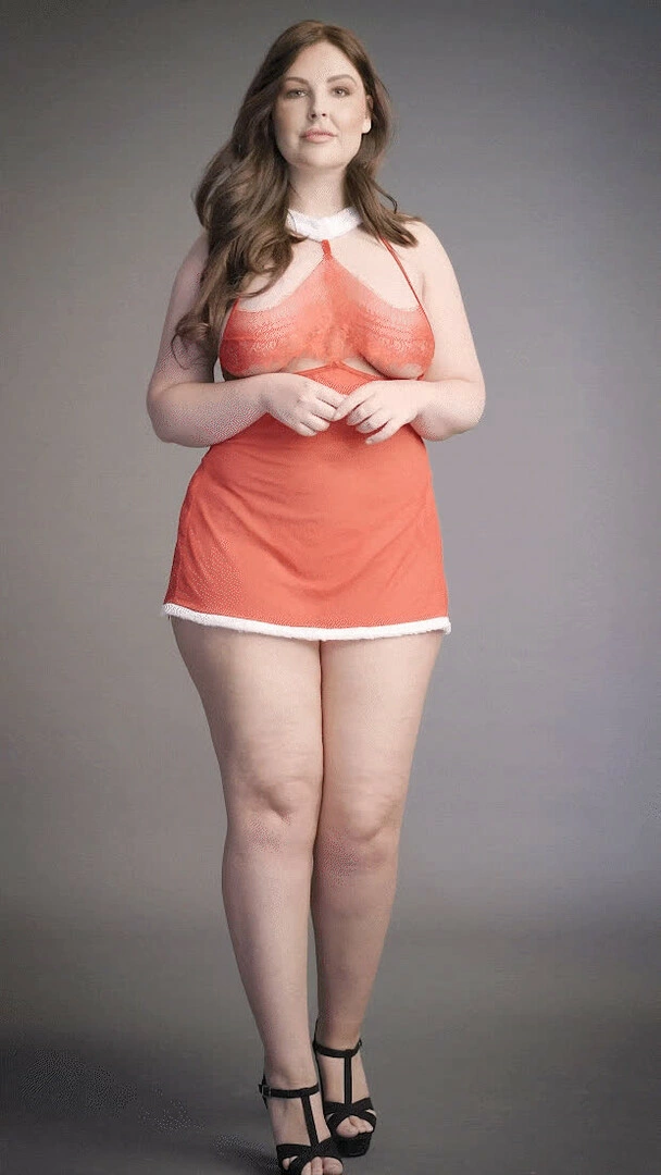 Le Désir by Shots Merry Plus Size naktinukų komplektas su raišteliu, raudonas, 1X-3XL