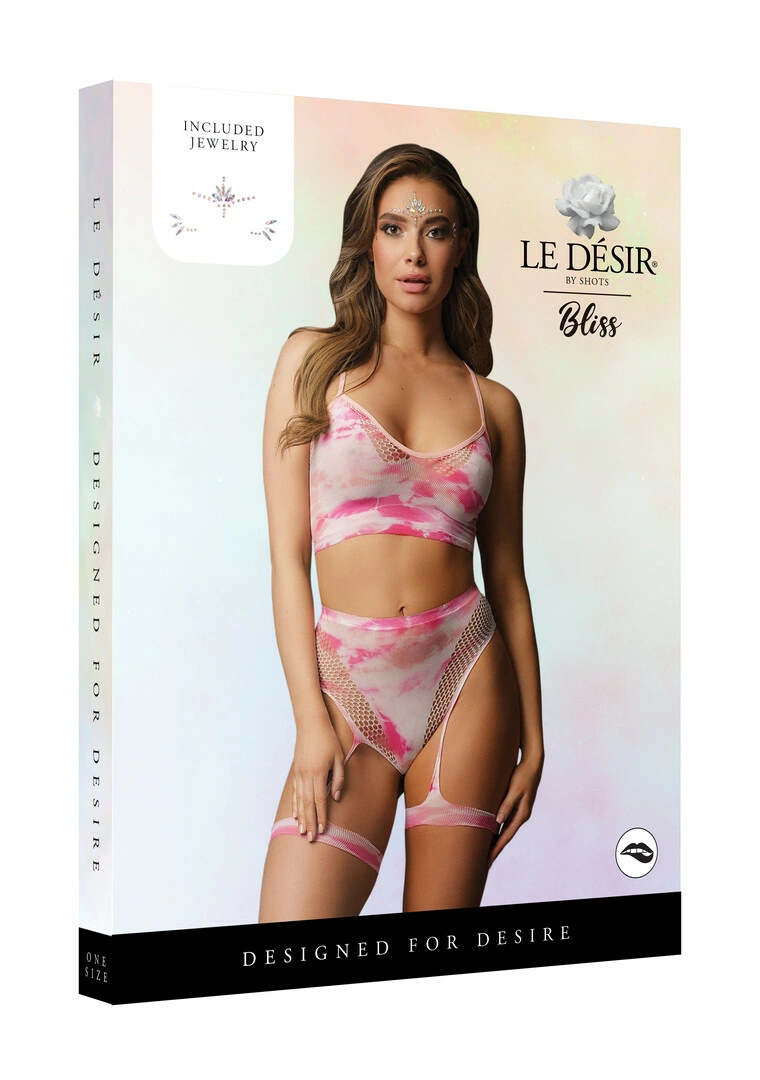 Le Désir by Shots Dazzling komplektas su petnešomis ir aukštu juosmeniu, S-XL