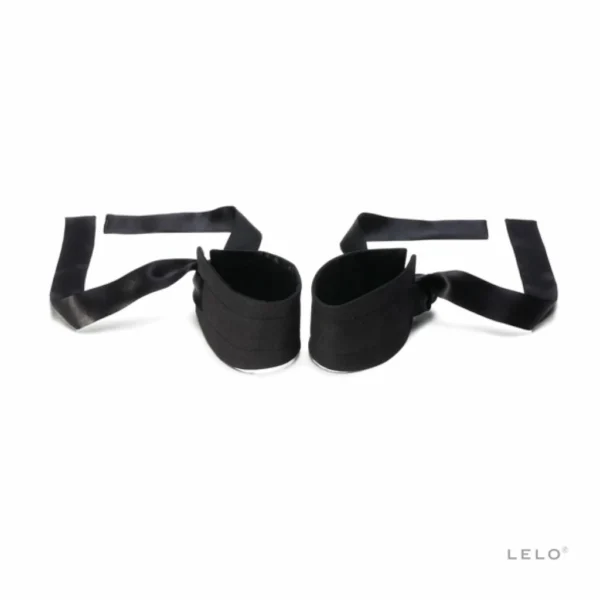 LELO Etherea Silk Cuffs šilkiniai antrankiai, 150 cm, juodi