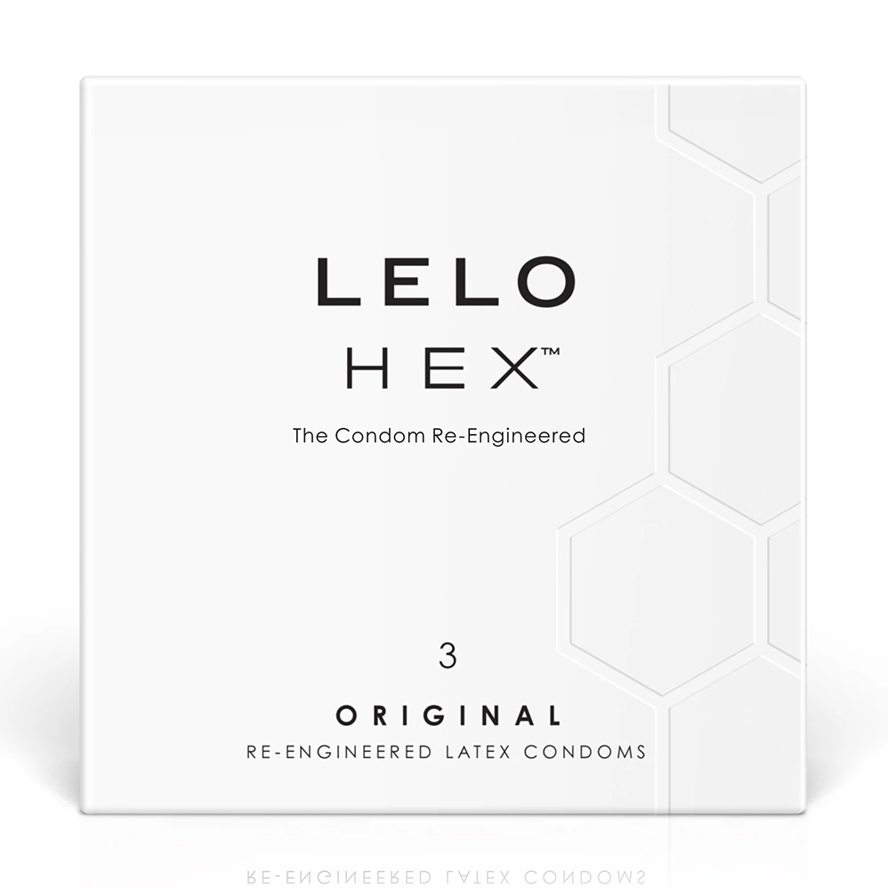 LELO HEX Original prezervatyvai su šešiakampe struktūra, 3 vnt.