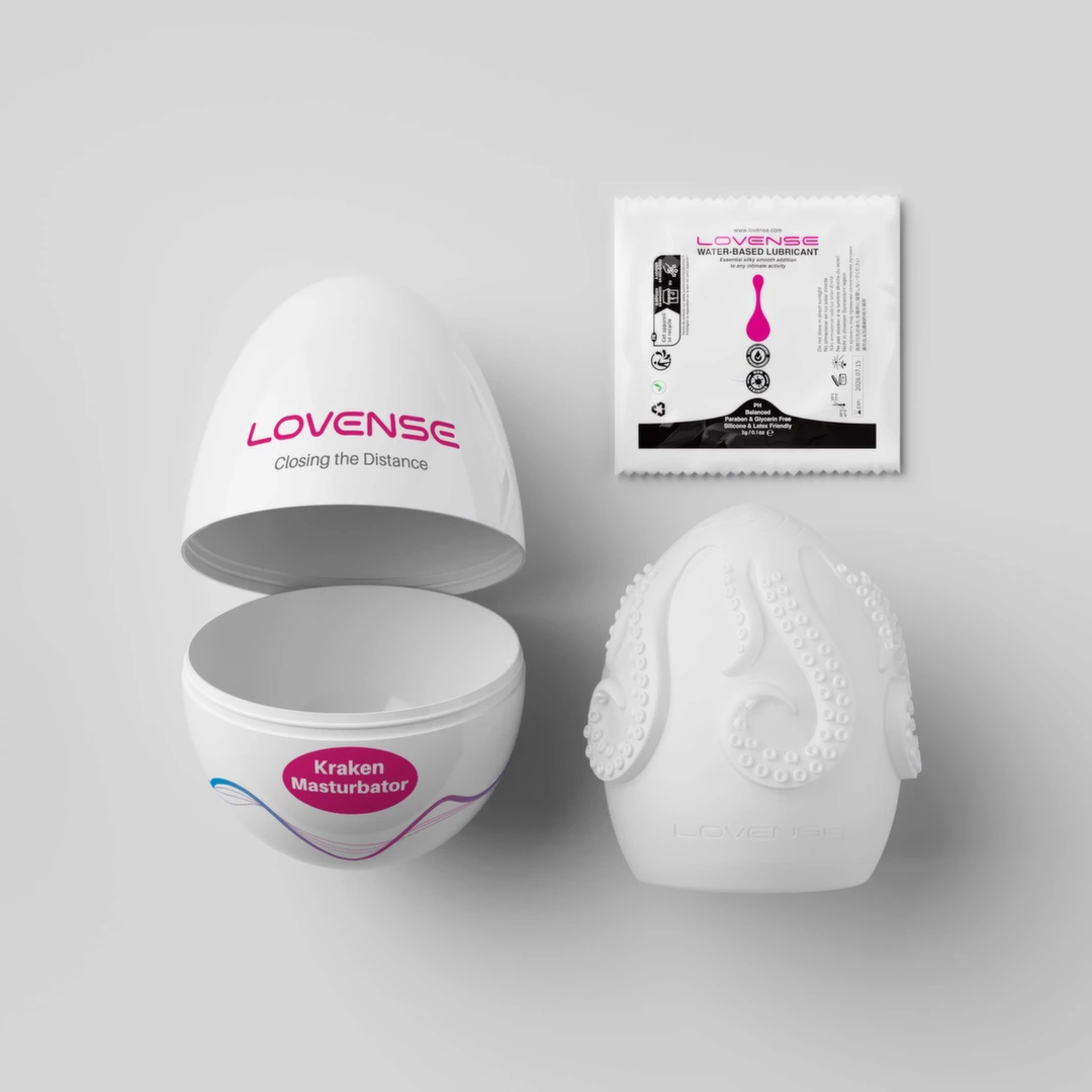 Lovense Kraken vienkartinis tamprus masturbatorius, TPE, iki 20 cm