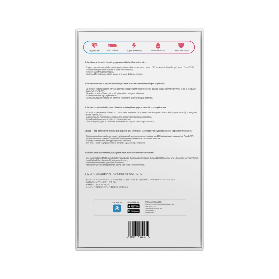 Lovense Solace automatinis masturbatorius su stalo laikikliu, valdomas programėle