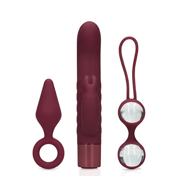 Loveline by Shots dovanų rinkinys: mini vibratorius, Kėgelio kamuoliukai ir kaištis