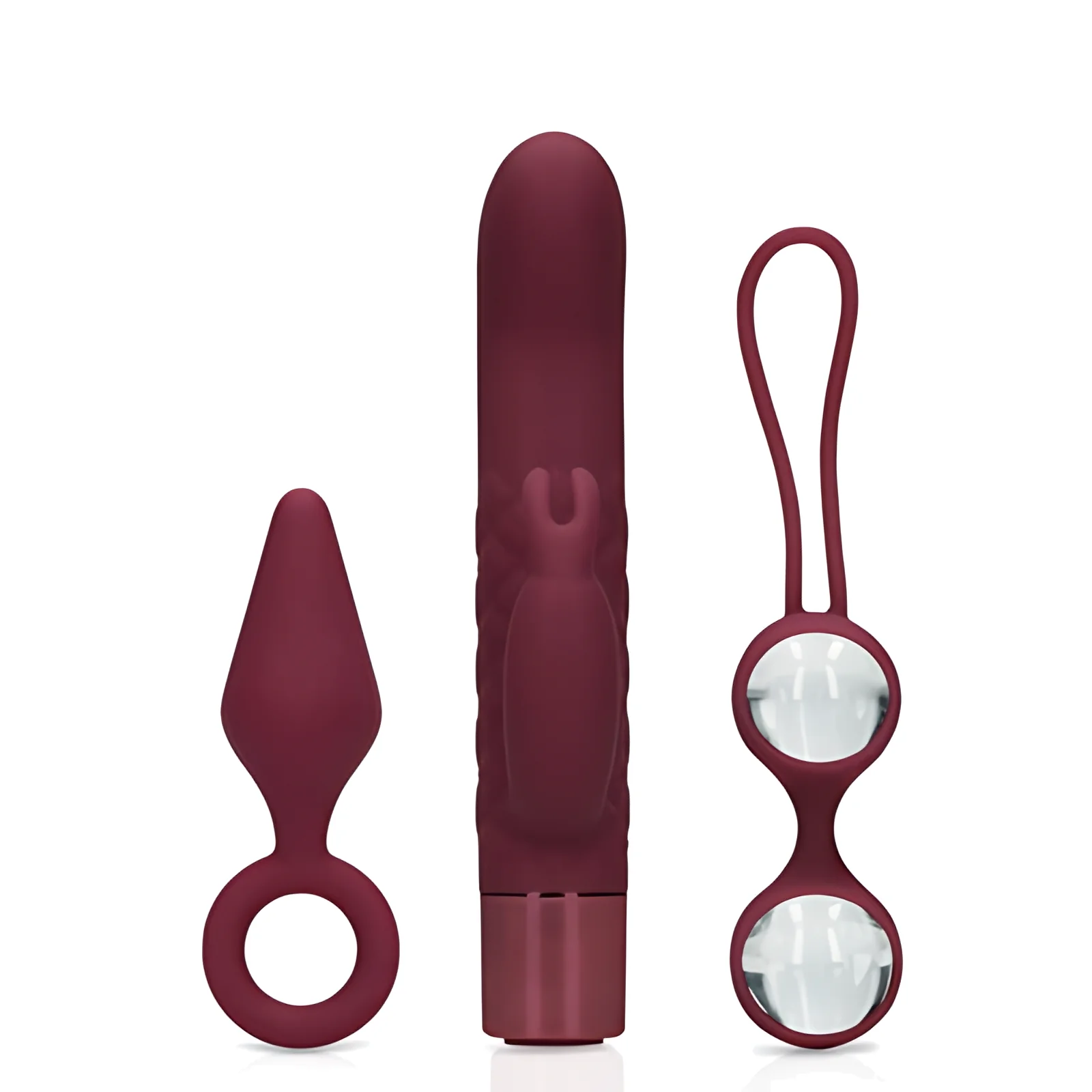Loveline by Shots dovanų rinkinys: mini vibratorius, Kėgelio kamuoliukai ir kaištis