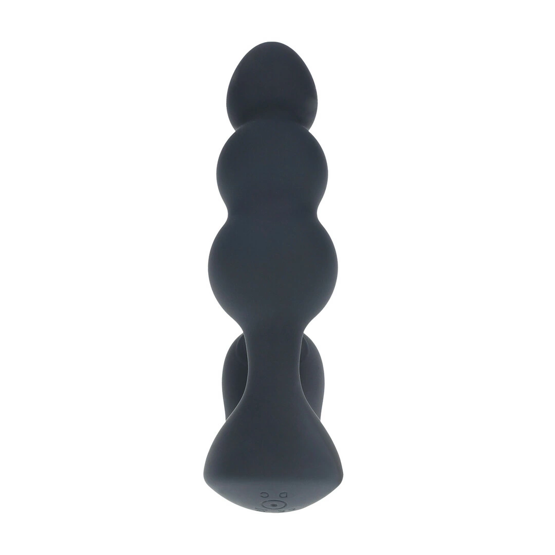 Levelz by Shots Dual Motor prostatos stimuliatorius su pulteliu, juodas