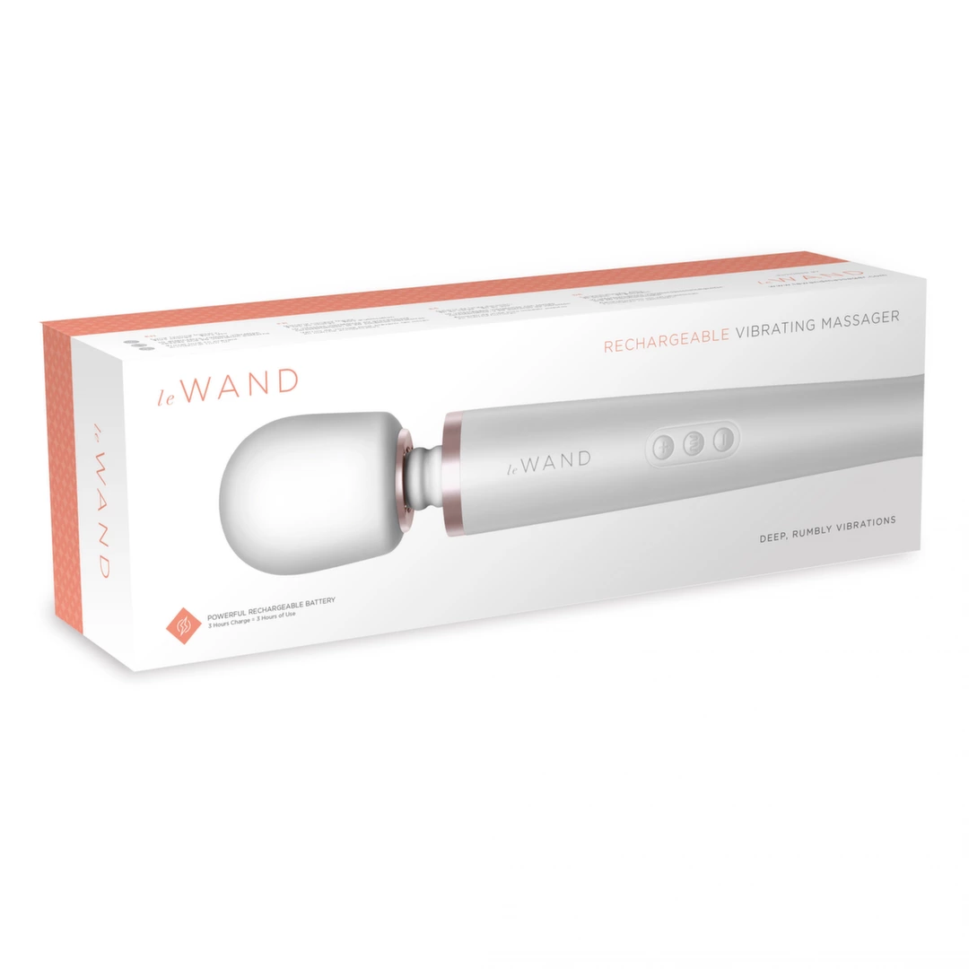 le Wand įkraunamas wand masažuoklis su lanksčiu kakleliu, Pearl White