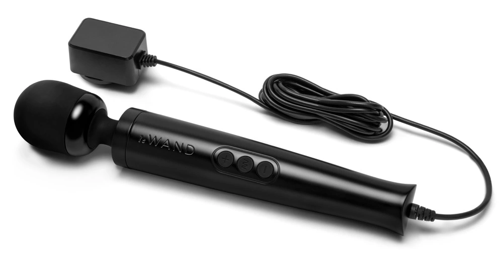 le Wand Diecast Plug-In wand masažuoklis su maitinimu iš tinklo, juodas