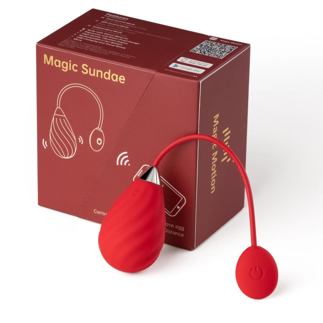 Magic Motion Magic Sundae vibratorius, valdomas programėle, raudonas